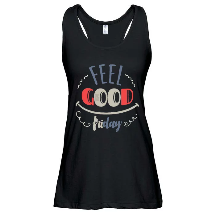 FEEL GOOD FRIDAY TGIF FUN HAPPY WEEKDAY EVERYDAY Ladies Essential Flowy Tank