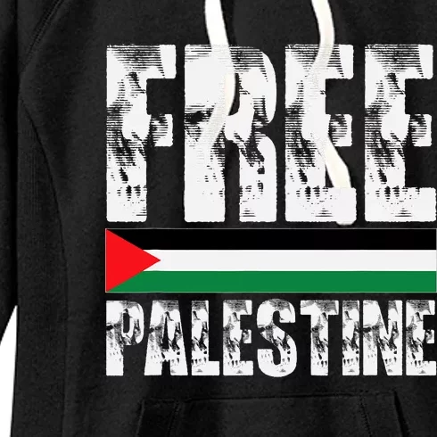 Free Gaza Free Palestine Flag Arabic Human Rights Vintage Women's Fleece Hoodie