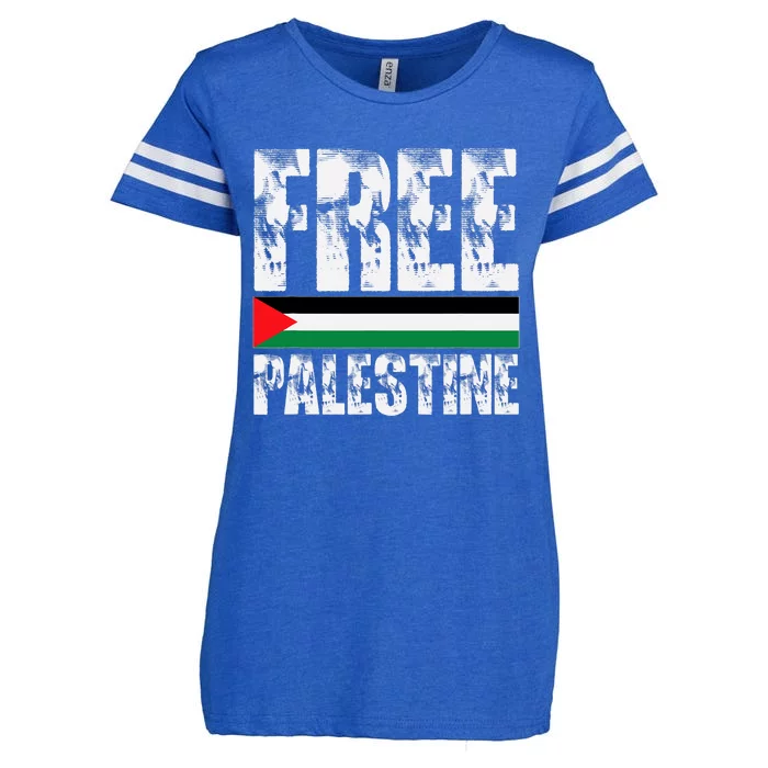 Free Gaza Free Palestine Flag Arabic Human Rights Vintage Enza Ladies Jersey Football T-Shirt