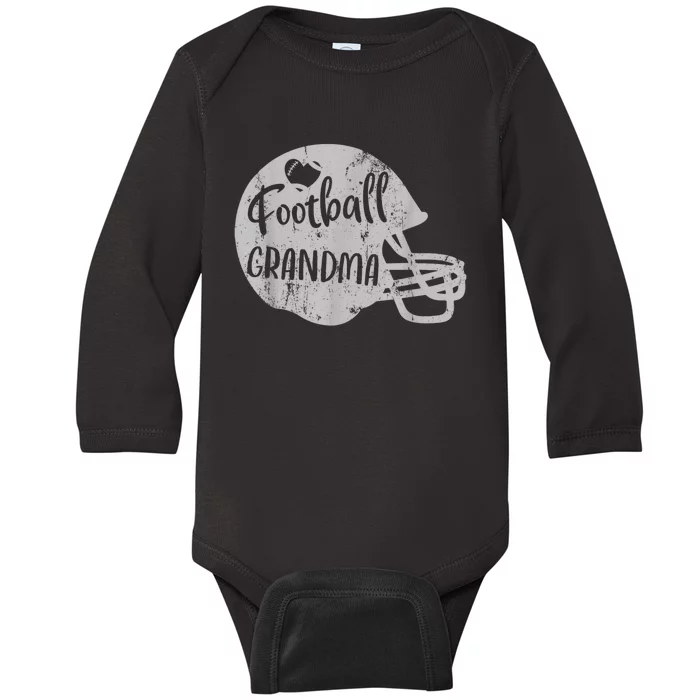 Football Grandma Fun Supportive American Football Grandma Baby Long Sleeve Bodysuit