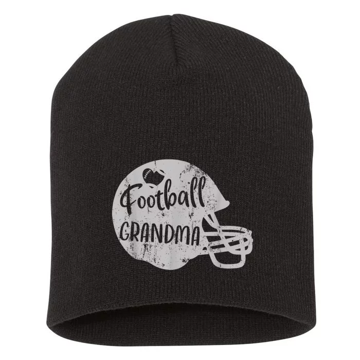 Football Grandma Fun Supportive American Football Grandma Short Acrylic Beanie