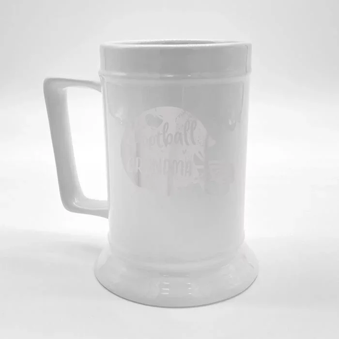 Football Grandma Fun Supportive American Football Grandma Front & Back Beer Stein