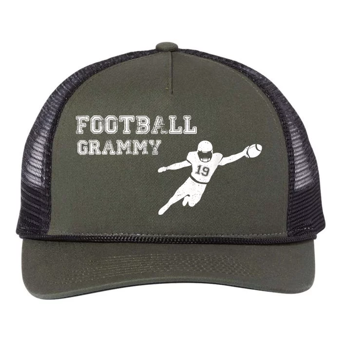 Football Grammy Funny Game Day Kick Off Retro Rope Trucker Hat Cap