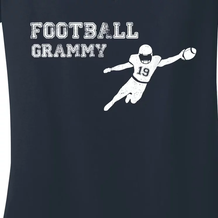 Football Grammy Funny Game Day Kick Off Women's V-Neck T-Shirt