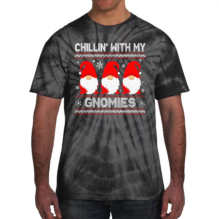 Festive Gnome Family Christmas Matching Outfits Tie-Dye T-Shirt