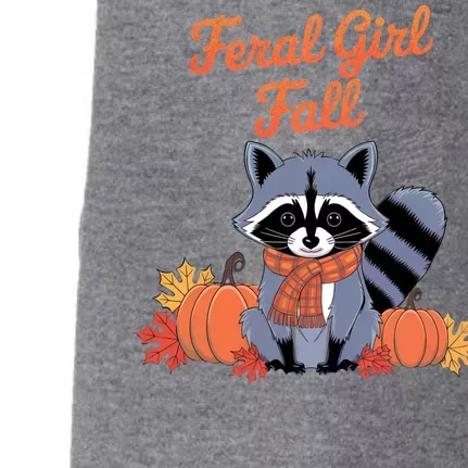 Feral Girl Fall Raccoon Pumpkin Funny Halloween Women Girl Doggie 3-End Fleece Hoodie