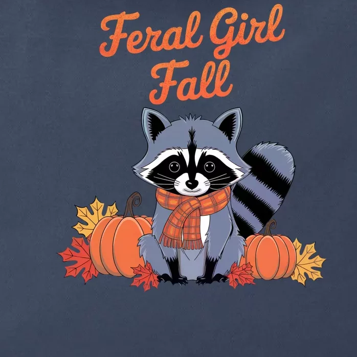 Feral Girl Fall Raccoon Pumpkin Funny Halloween Women Girl Zip Tote Bag