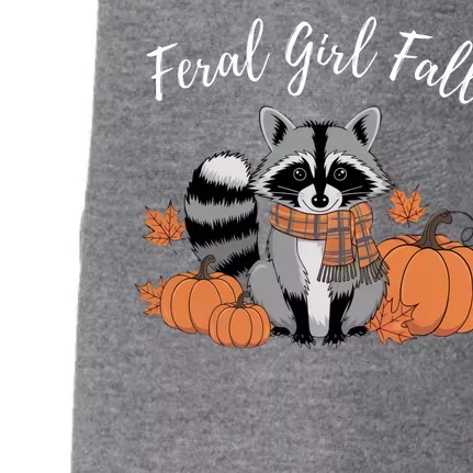 Feral Girl Fall Raccoon Pumpkin Funny Halloween Girl Women Doggie 3-End Fleece Hoodie