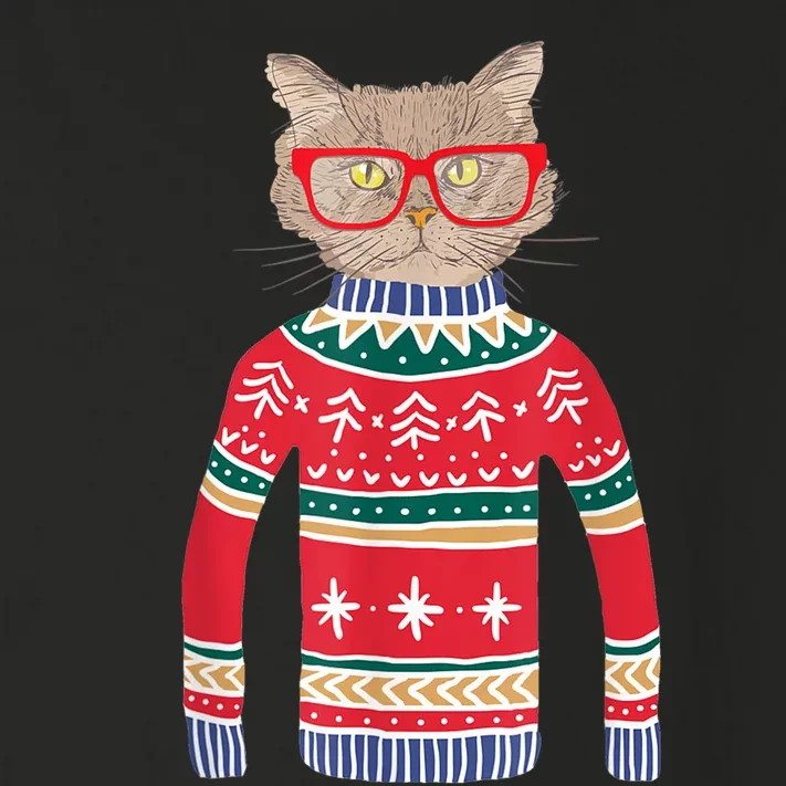 Funny Gift For Cat Lovers Ugly Christmas Sweater Toddler Long Sleeve Shirt