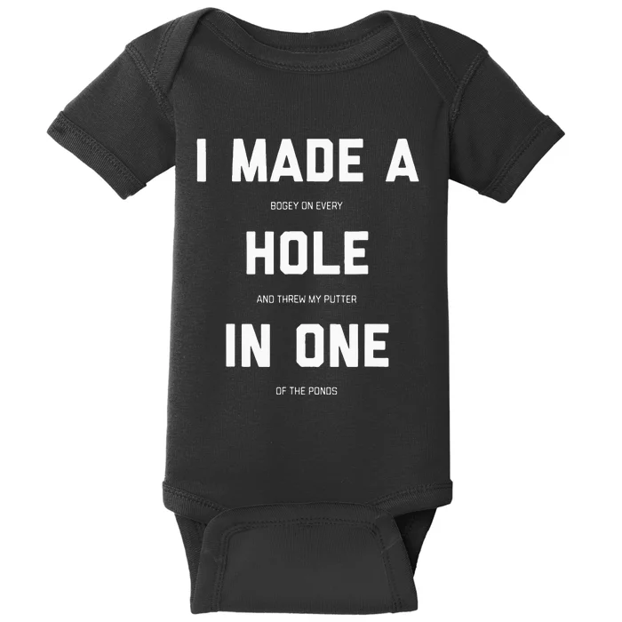 Funny Golf For Men Women Hole In One Golf Gag Gifts Baby Bodysuit