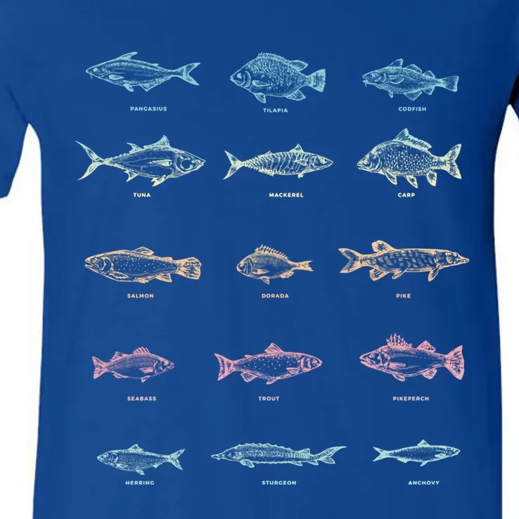 Fishing Gift Fish Fisher Hobby Lake Fishing Gift V-Neck T-Shirt