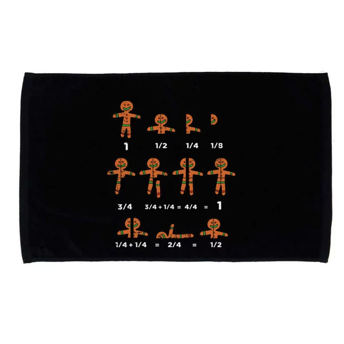 Festive Gingerbread Fraction Holiday Cookie Math Educator Microfiber Hand Towel