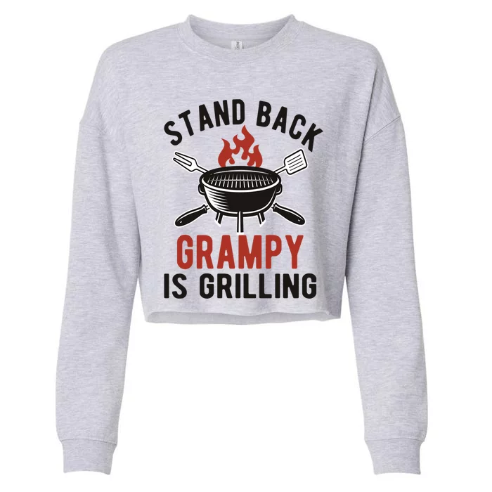 Funny Grilling Grampy Bbq Grampy Grandpa Gift Cropped Pullover Crew