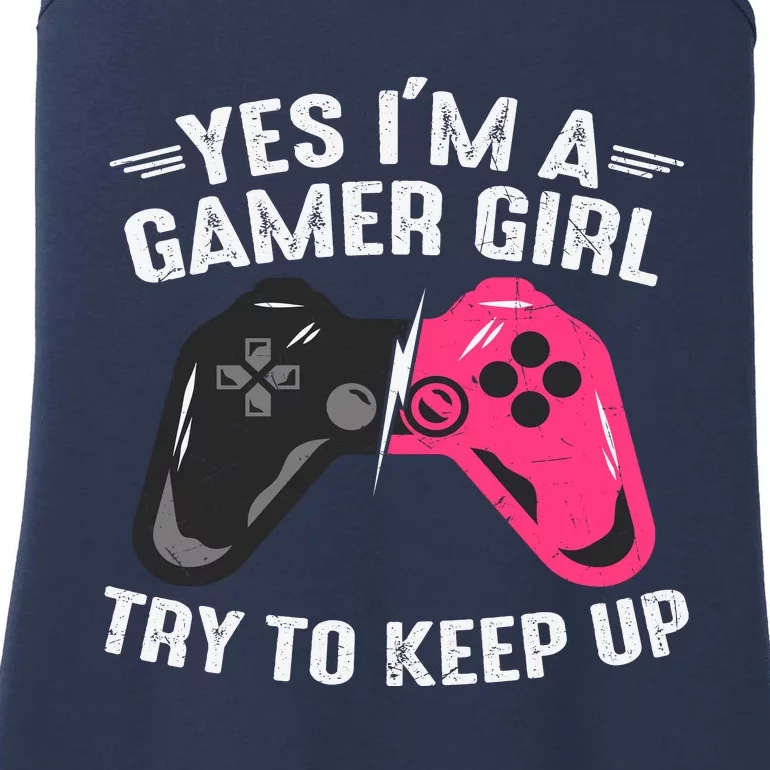 Funny Gamer Girl Slogans Cute Gamer Controller Video Games Lover Ladies Essential Tank