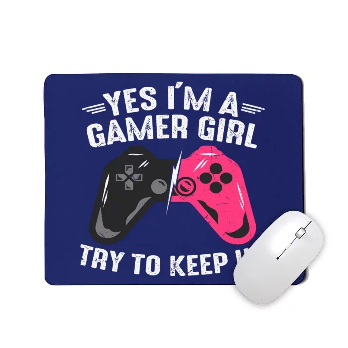 Funny Gamer Girl Slogans Cute Gamer Controller Video Games Lover Mousepad