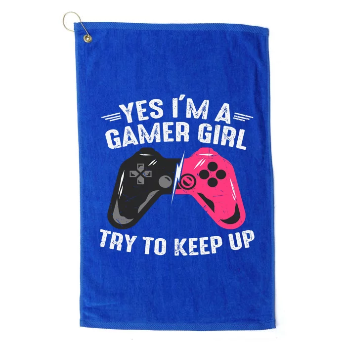 Funny Gamer Girl Slogans Cute Gamer Controller Video Games Lover Platinum Collection Golf Towel