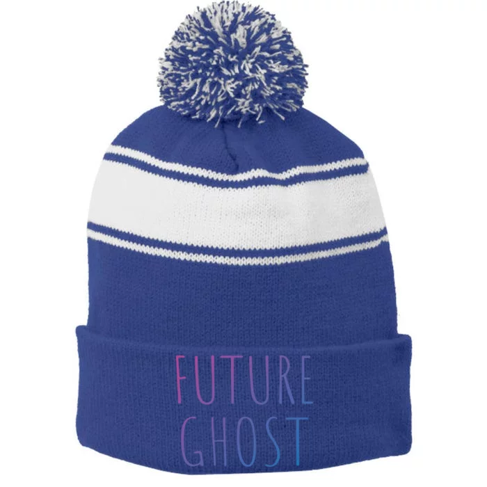 Future Ghost Gift Stripe Pom Pom Beanie