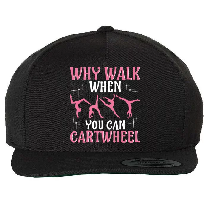 Funny Gymnastics Gymnast Gift For Cool Cartwheel Wool Snapback Cap