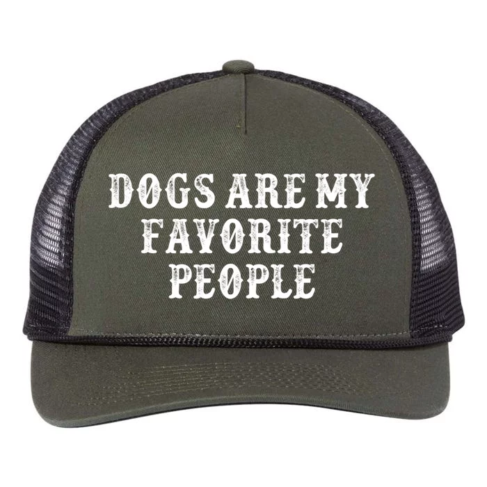 Funny Girlfriend Gift Dogs Are My Favorite People Gift Retro Rope Trucker Hat Cap