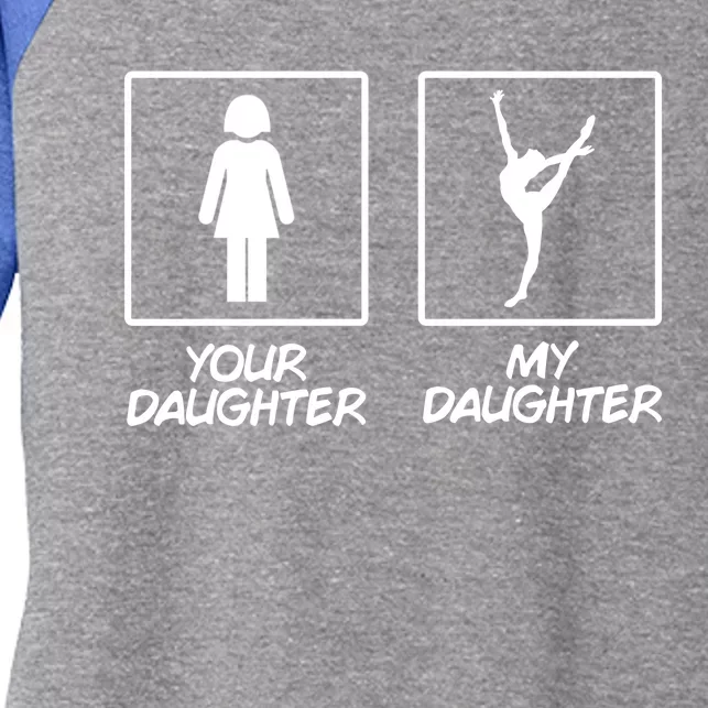 Funny Gymnastics Gift My Daughter Gymnast Gear Mom Dad Women's Tri-Blend 3/4-Sleeve Raglan Shirt