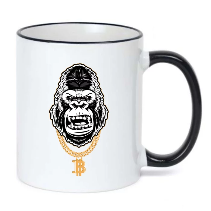 Funny Gangster Gorilla Bitcoin Cryptocurrency Funny Gift Cute Gift Black Color Changing Mug