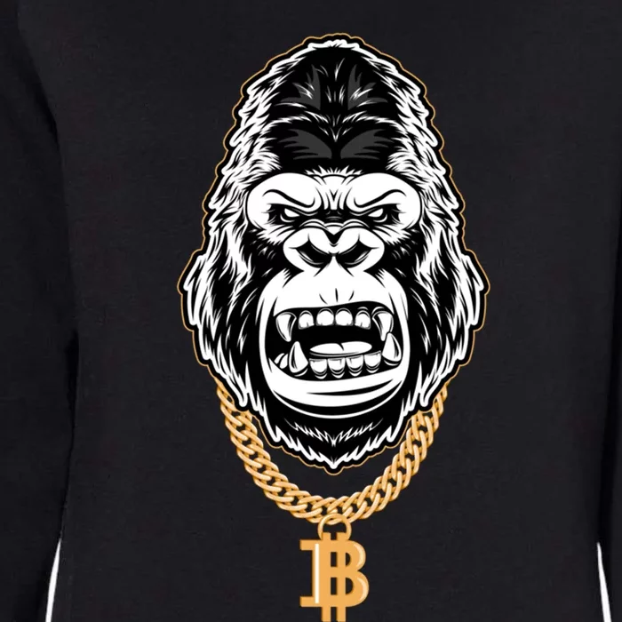 Funny Gangster Gorilla Bitcoin Cryptocurrency Funny Gift Cute Gift Womens California Wash Sweatshirt