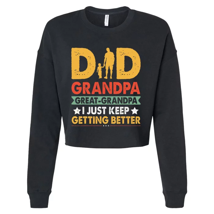 Funny Great Grandpa for Fathers Day Cropped Pullover Crew