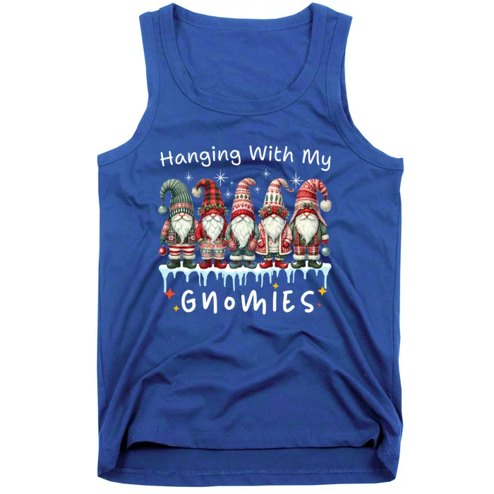 Funny Garden Gnomes Hanging With My Gnomies Christmas Tank Top