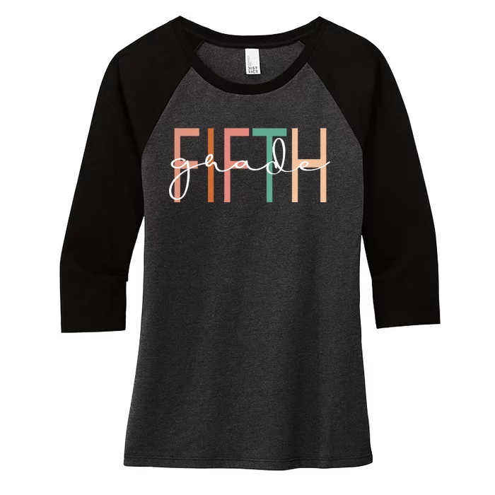 Fifth Grade Girls Teacher Team 5th Grade Squad Women's Tri-Blend 3/4-Sleeve Raglan Shirt