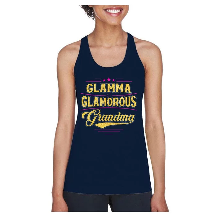 Fun Glamma Glamourous Grandma Grandmother Nana Mother's Day Women's Racerback Tank