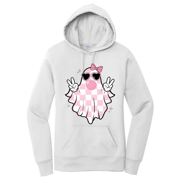 Funny Girly Ghost Blowing Halloween Women's Pullover Hoodie