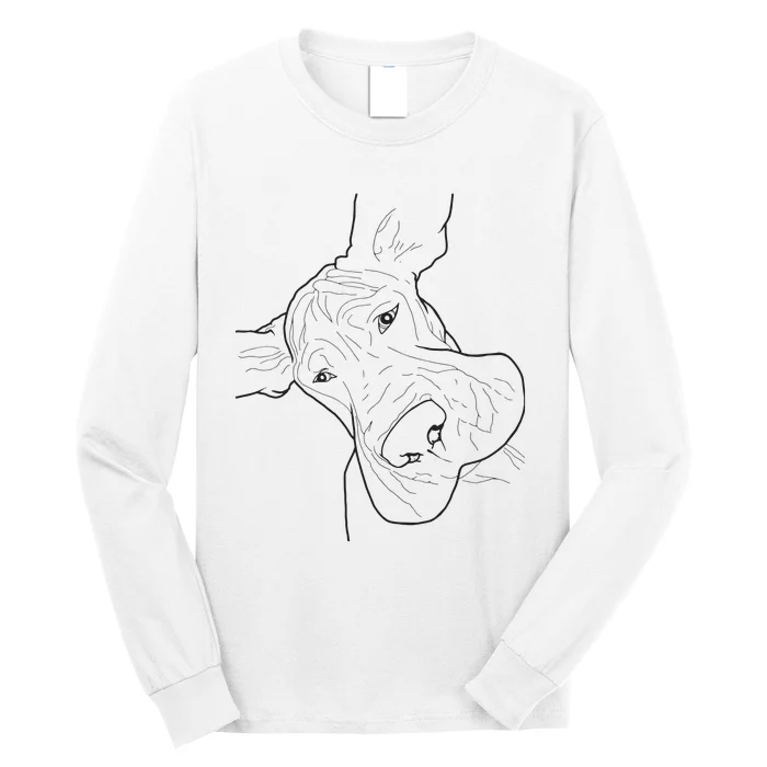 Funny Goofy Great Dane Face Long Sleeve Shirt