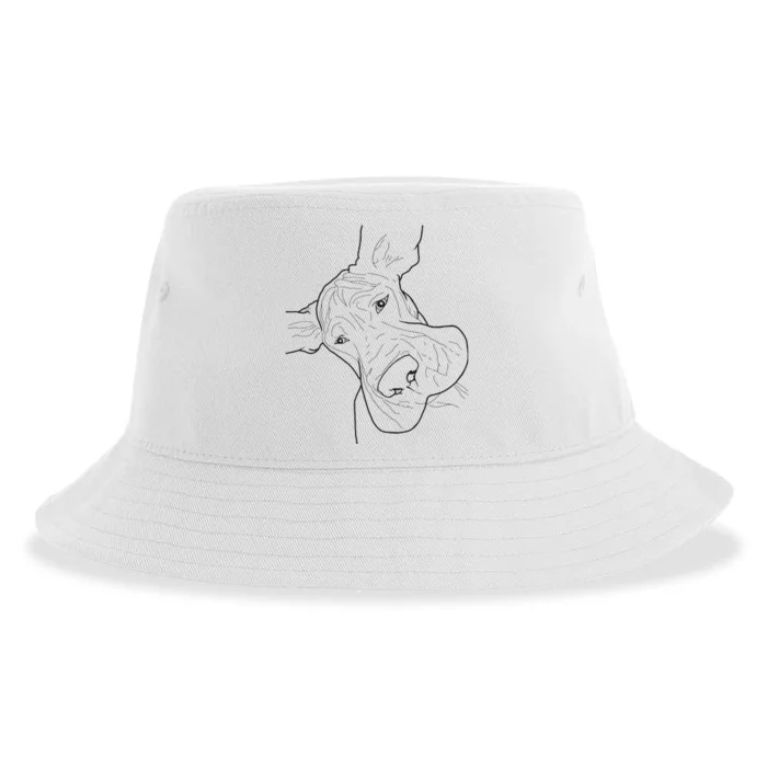 Funny Goofy Great Dane Face Sustainable Bucket Hat