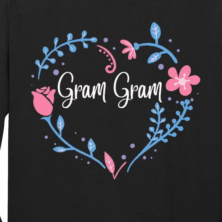 Flower Gram Gram Grandma Christmas Birthday Gift Tall Long Sleeve T-Shirt