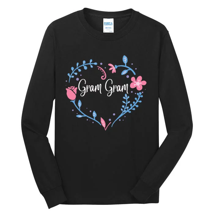 Flower Gram Gram Grandma Christmas Birthday Gift Tall Long Sleeve T-Shirt