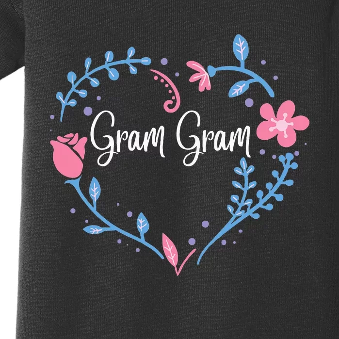 Flower Gram Gram Grandma Christmas Birthday Gift Baby Bodysuit