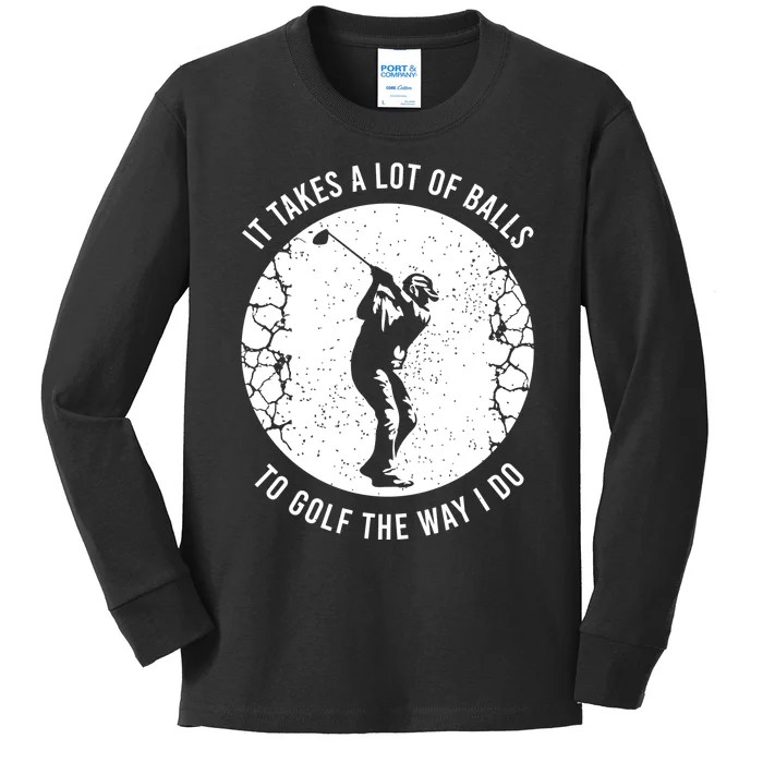 Funny Golf Gift For A Golf Player Cool Gift Kids Long Sleeve Shirt