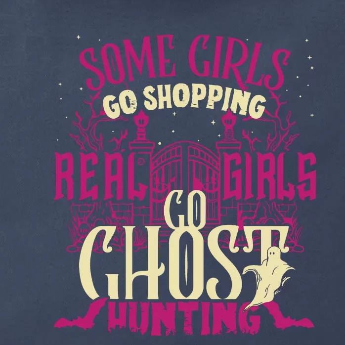 Funny Girl Go Ghost Hunting Paranormal Supernatural Apparel Zip Tote Bag