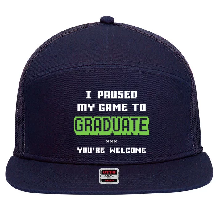 Funny Gamer Graduate Graduation 7 Panel Mesh Trucker Snapback Hat