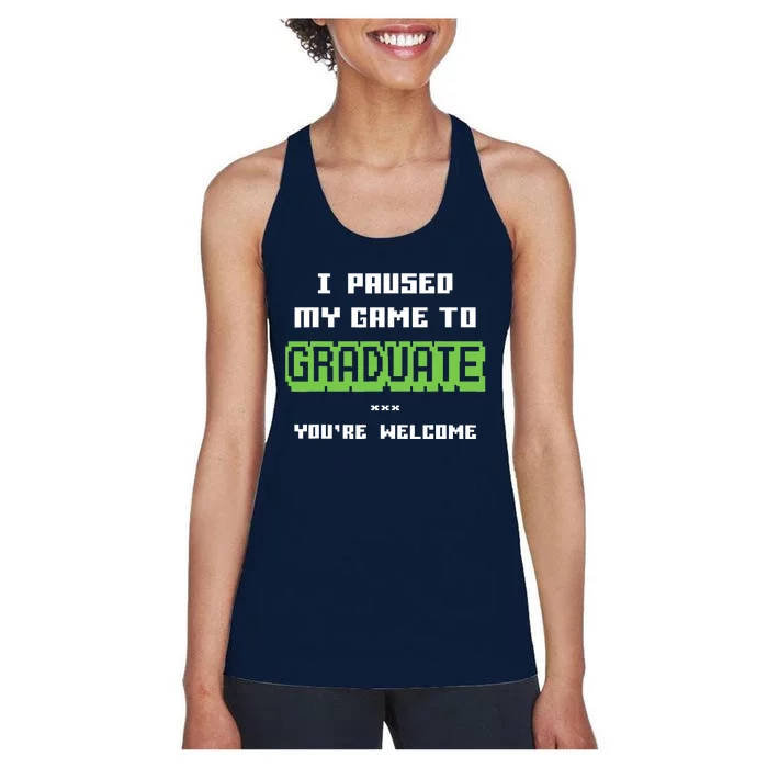 Funny Gamer Graduate Graduation Women's Racerback Tank