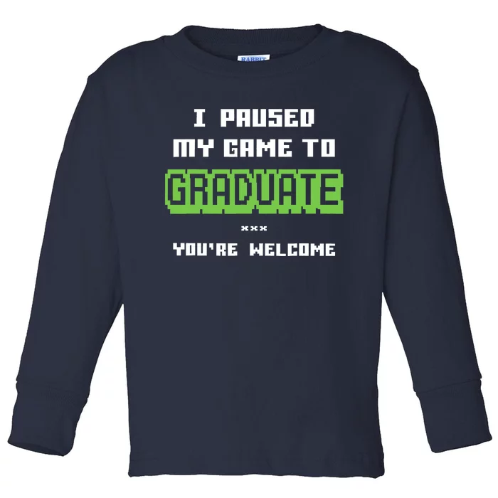 Funny Gamer Graduate Graduation Toddler Long Sleeve Shirt