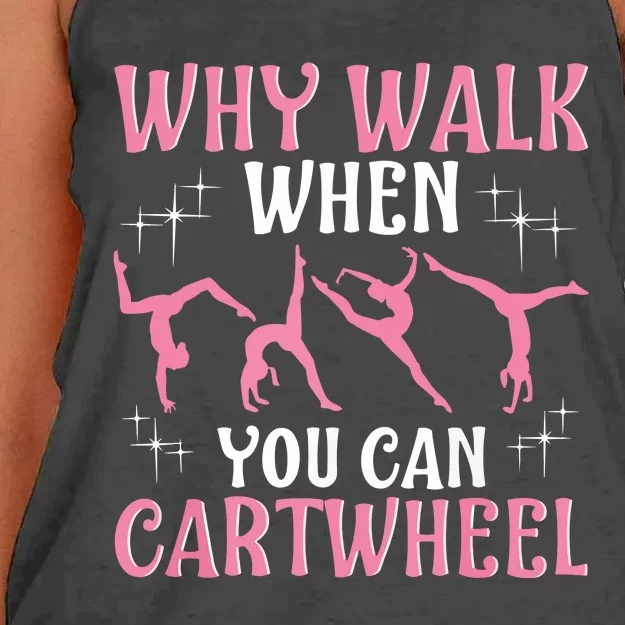 Funny Gymnastics Gymnast Gift For Cool Cartwheel Women's Knotted Racerback Tank