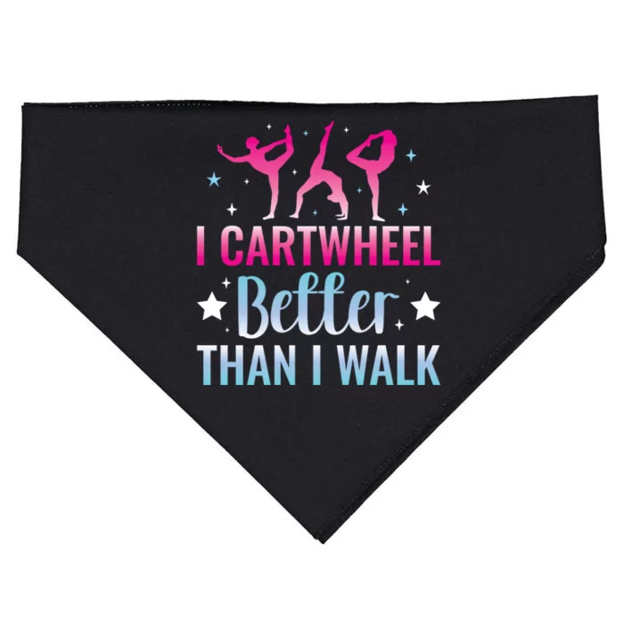 Funny Gymnastics Gymnast Cartwheel Gift USA-Made Doggie Bandana