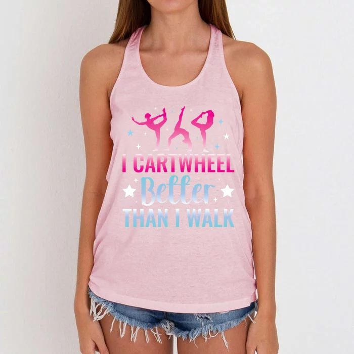 Funny Gymnastics Gymnast Cartwheel Gift Women's Knotted Racerback Tank