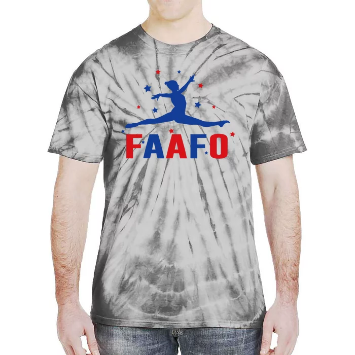 Faafo Gymnastic Girl Patriotic American Gymnast Flag Tie-Dye T-Shirt