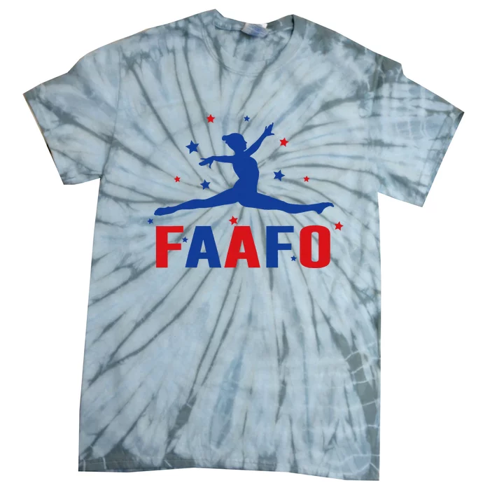 Faafo Gymnastic Girl Patriotic American Gymnast Flag Tie-Dye T-Shirt