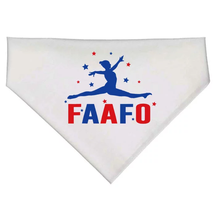 Faafo Gymnastic Girl Patriotic American Gymnast Flag USA-Made Doggie Bandana