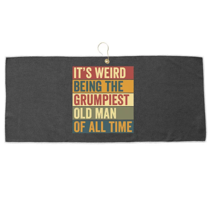 Funny Grumpiest Grumpy Old Man Large Microfiber Waffle Golf Towel