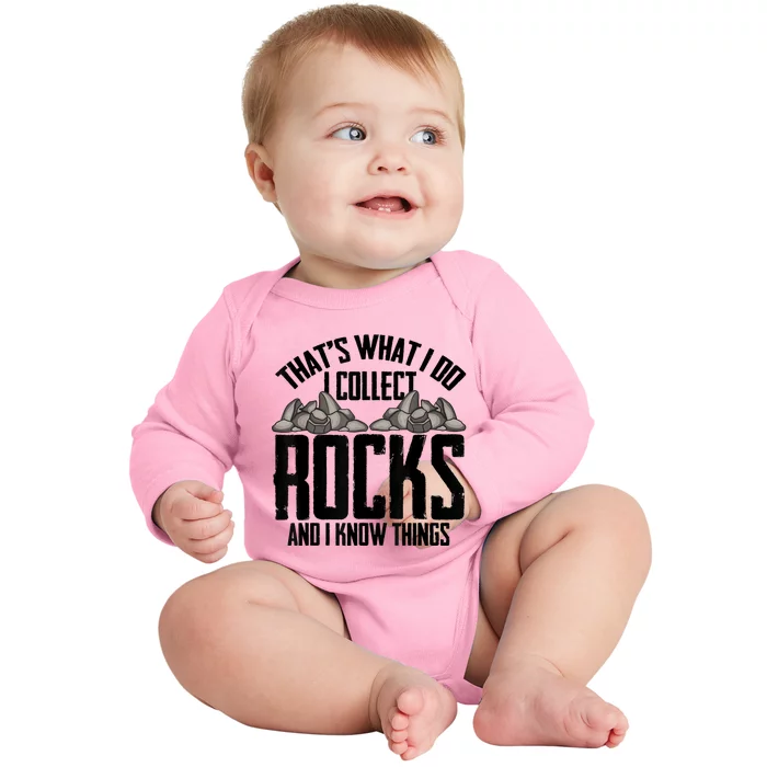 Funny Geology Gift Cool Rock Collecting Geologist Baby Long Sleeve Bodysuit