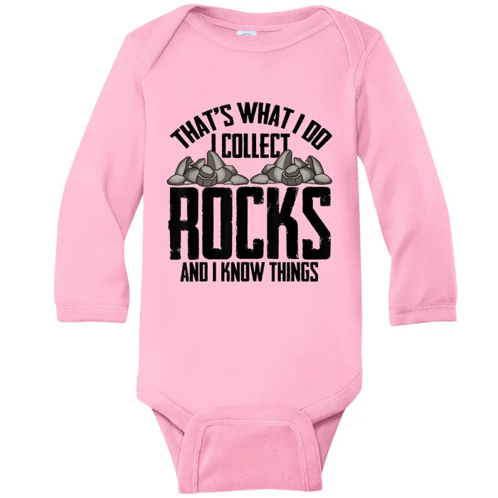 Funny Geology Gift Cool Rock Collecting Geologist Baby Long Sleeve Bodysuit